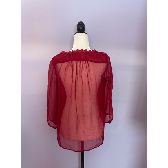 Anthropologie meadow rue sheer peasant blouse - Picture 4 of 5